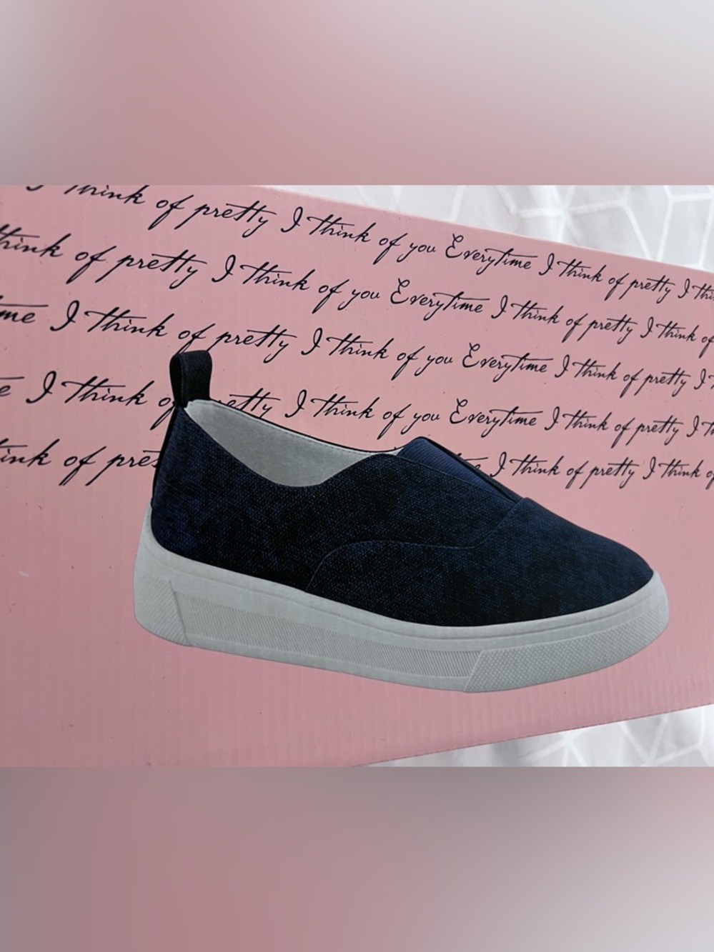 NWT Kensie Navy Slip-On Sneaker with White Sole
